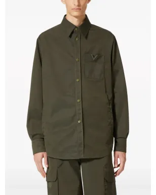 Valentino Garavani V-detail シャツジャケット - グリーン - サムネイル3