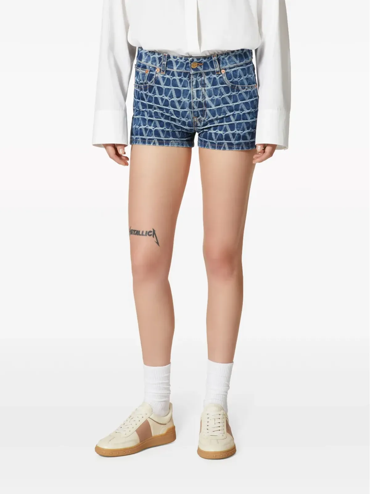 Valentino Garavani Toile Iconographe デニムショーツ - ブルー - 画像3