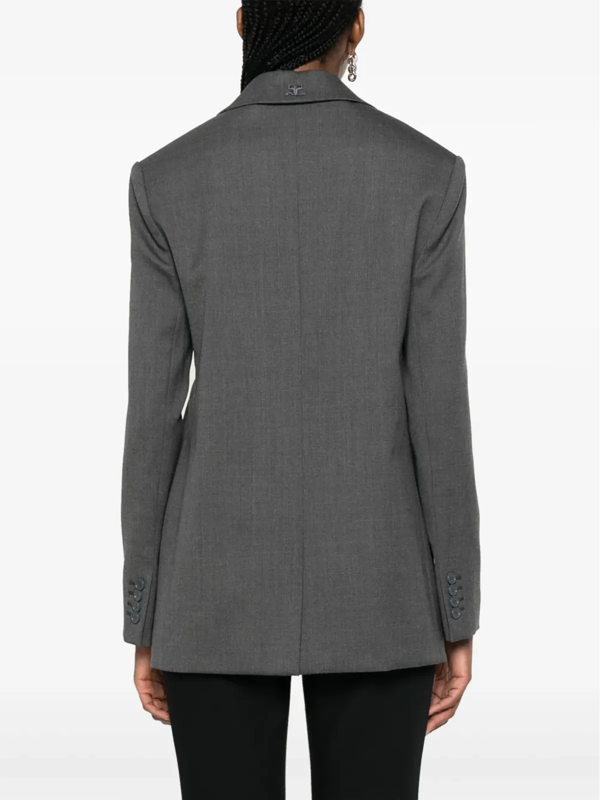 Courrèges テーラードベルト付きブレザー - グレー - 画像4