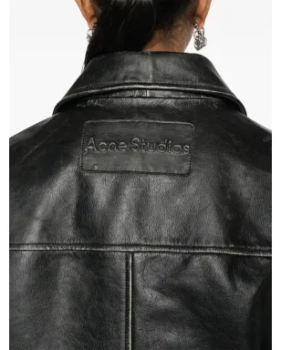 Acne Studios distressed-effect バイカージャケット ブラック - サムネイル5