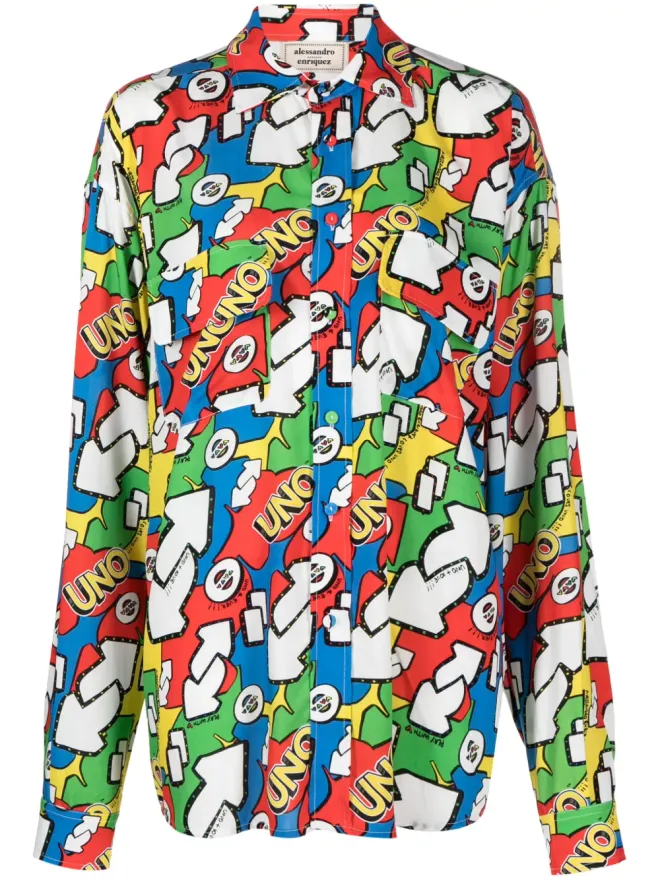 alessandro enriquez alessandro enriquez UNOモチーフプリントシャツの商品画像