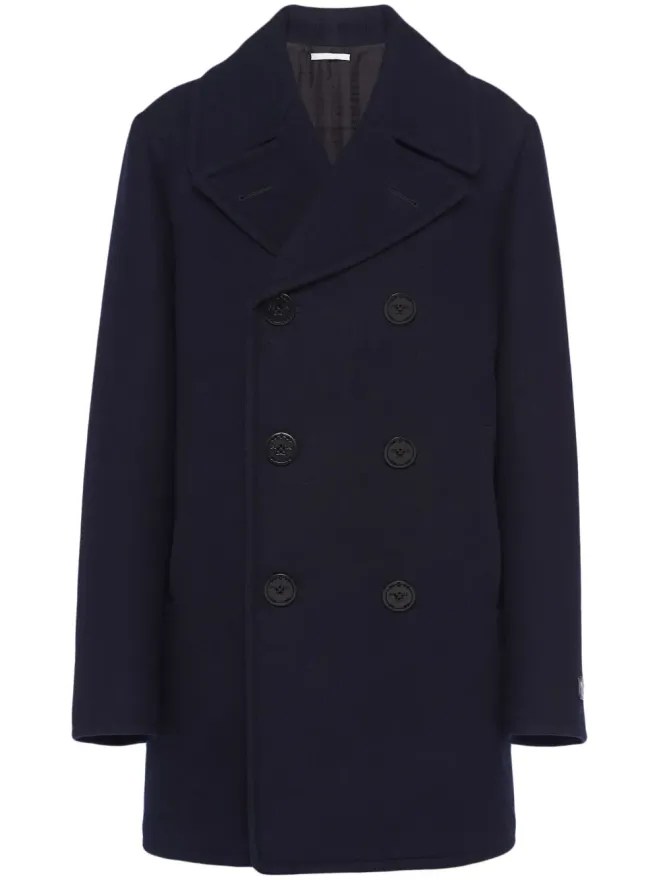 Prada Prada ダブルブレスト ウール混ペーコートの商品画像