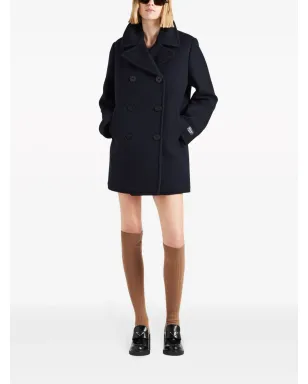 Prada ダブルブレスト ウール混ペーコート - サムネイル2