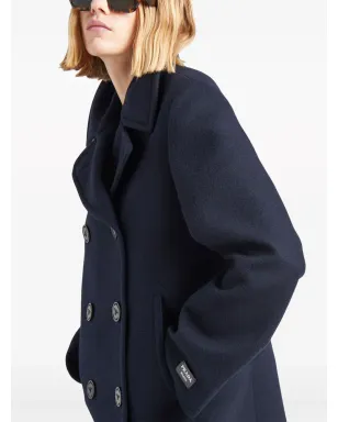 Prada ダブルブレスト ウール混ペーコート - サムネイル4