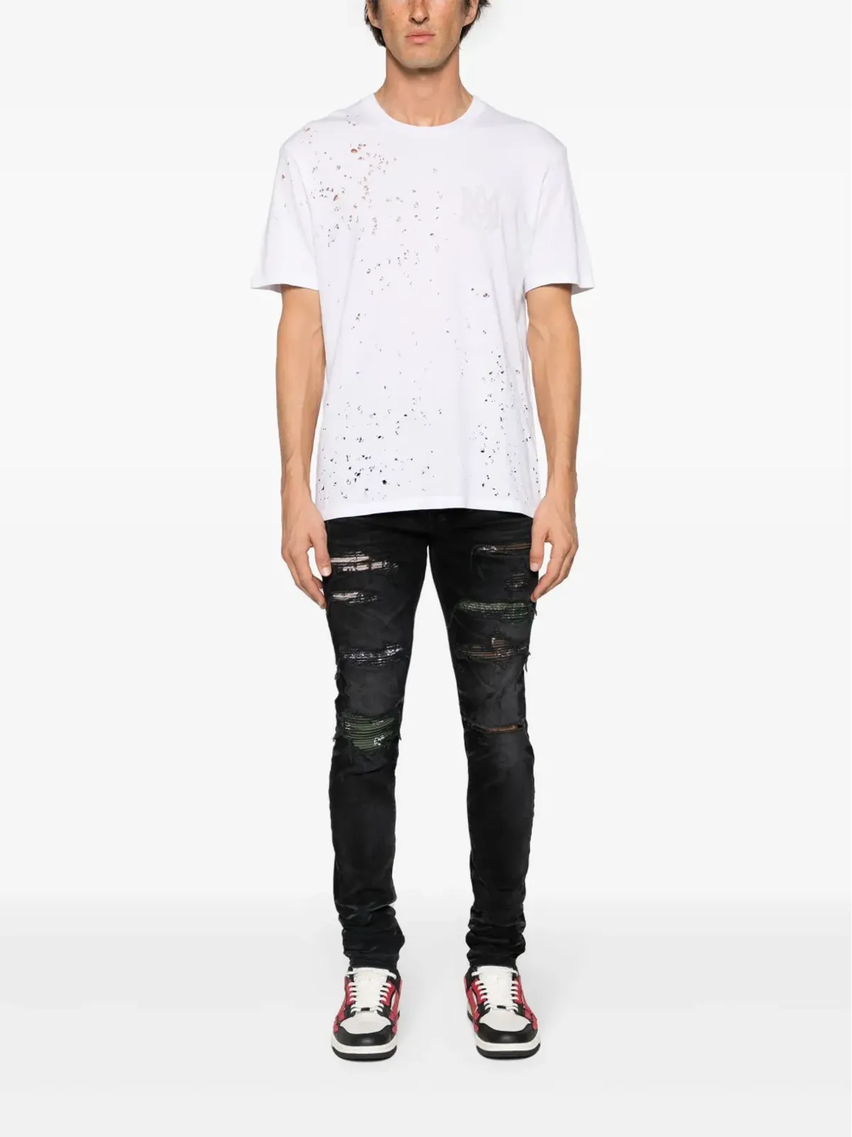 AMIRI コアショットガン ダメージ加工 Tシャツ - ホワイト - 画像2