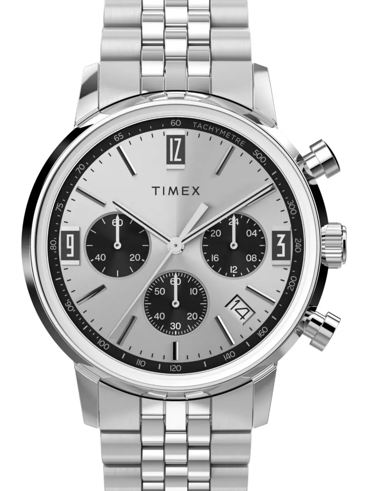 TIMEX マリン クロノグラフ タキメーター - シルバー - 画像2