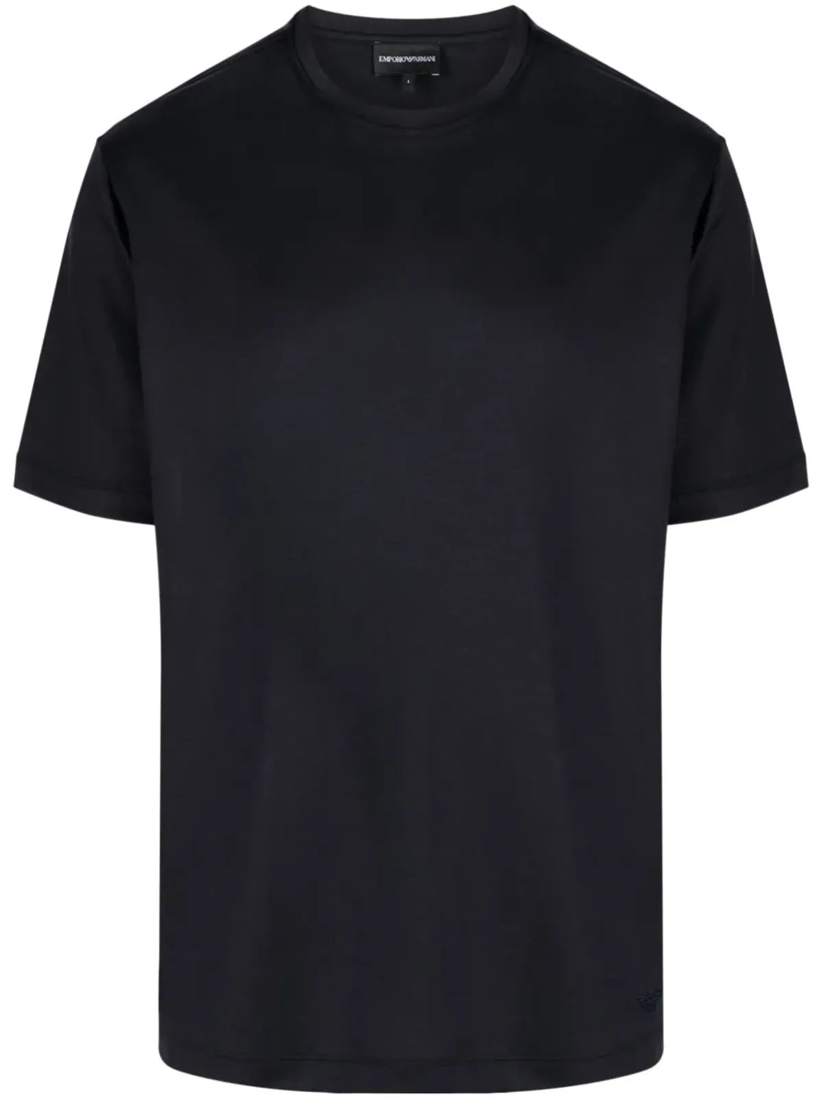 Emporio Armani ロゴ刺繍 コットン Tシャツ - ブルー - 画像1