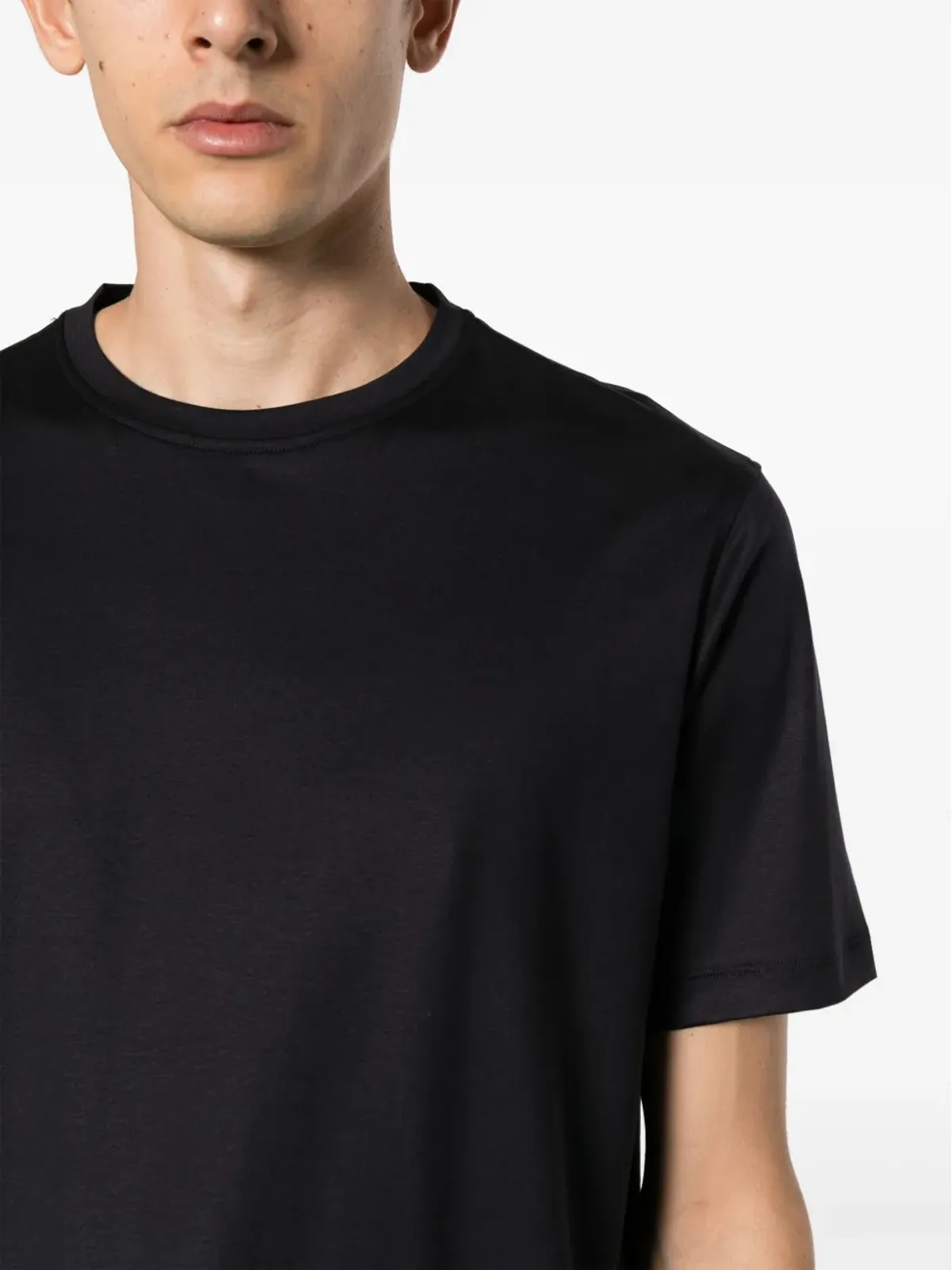 Emporio Armani ロゴ刺繍 コットン Tシャツ - ブルー - 画像5
