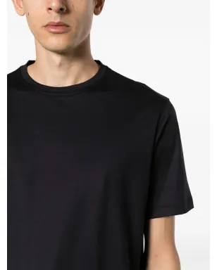 Emporio Armani ロゴ刺繍 コットン Tシャツ - ブルー - サムネイル5