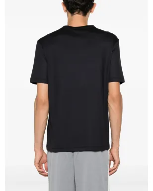 Emporio Armani ロゴ刺繍 コットン Tシャツ - ブルー - サムネイル4