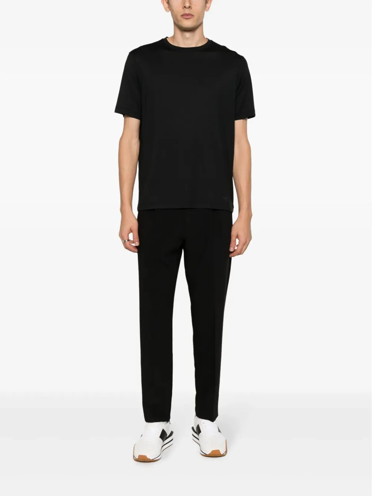 Emporio Armani ロゴ刺繍 クルーネック Tシャツ - 画像2