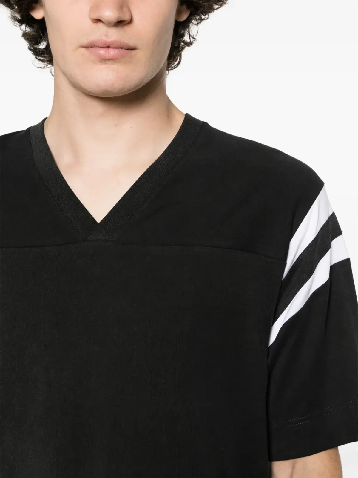 Givenchy パネルドVネック コットンTシャツ - ブラック - 画像5