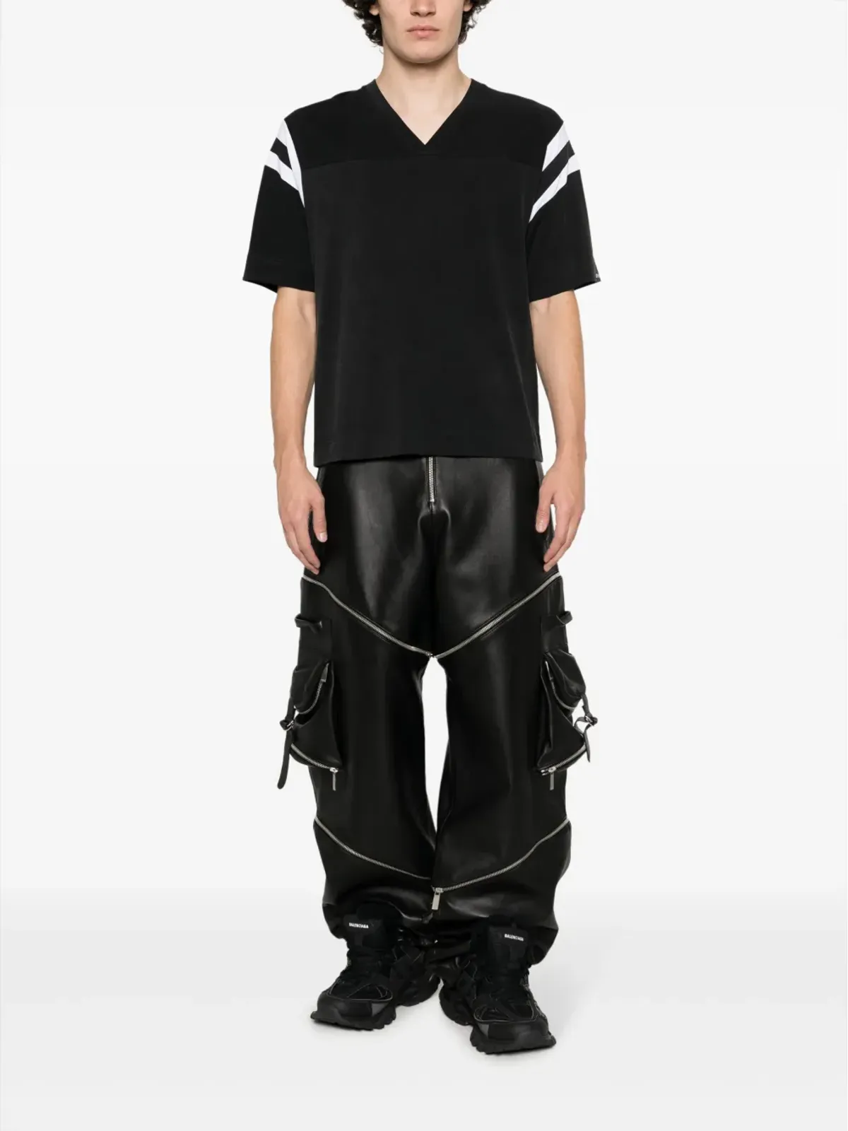 Givenchy パネルドVネック コットンTシャツ - ブラック - 画像2