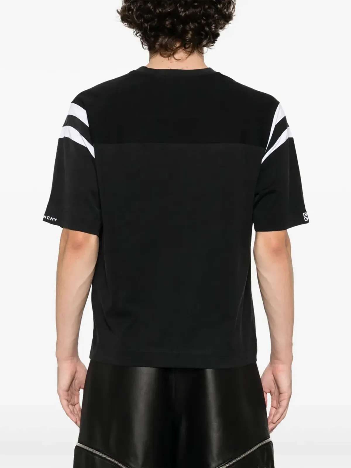Givenchy パネルドVネック コットンTシャツ - ブラック - 画像4