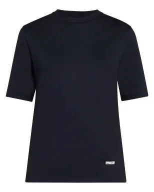 Jil Sander ロゴプレート付きコットン Tシャツ - ブルー - サムネイル1