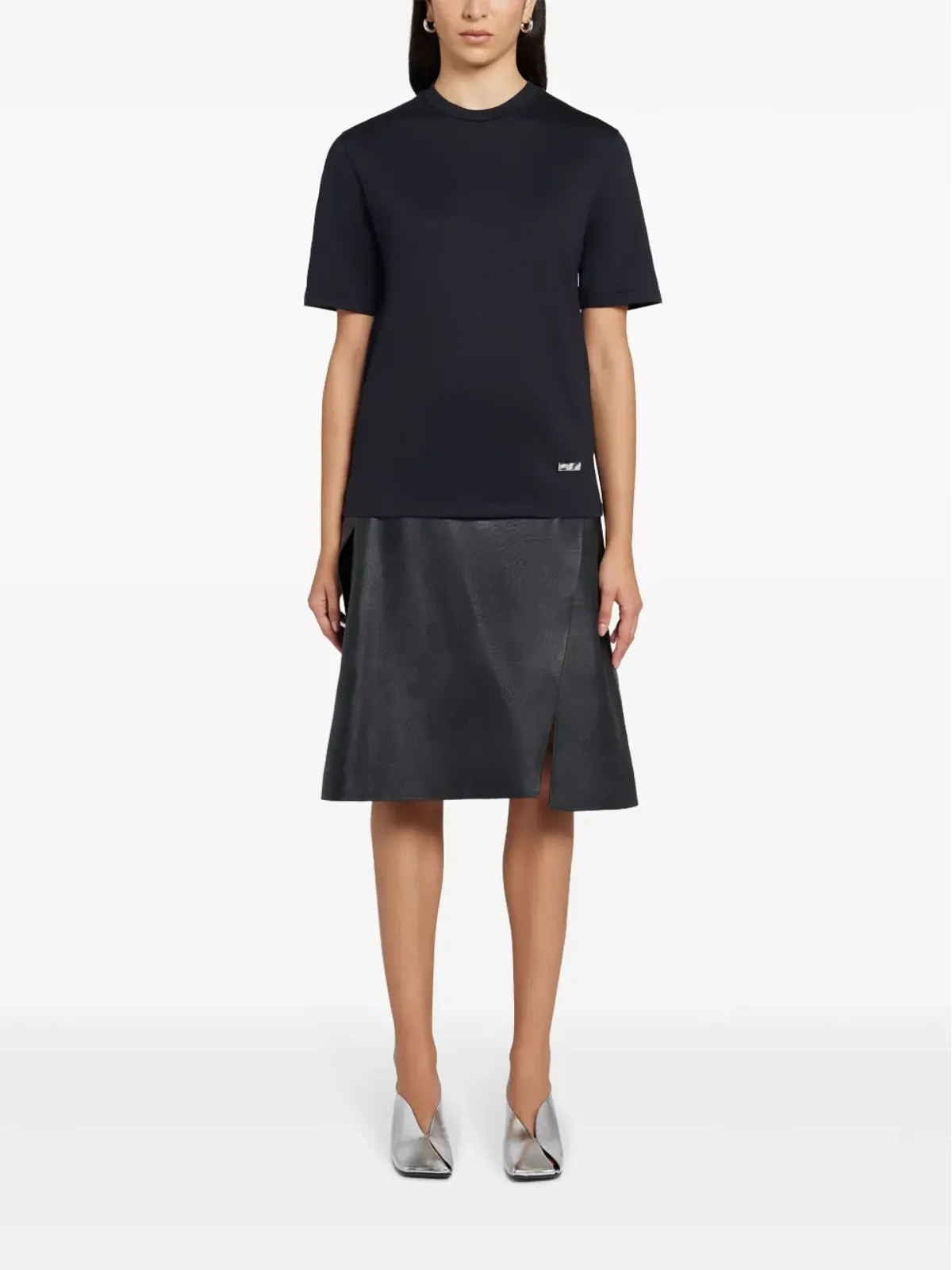 Jil Sander ロゴプレート付きコットン Tシャツ - ブルー - 画像2