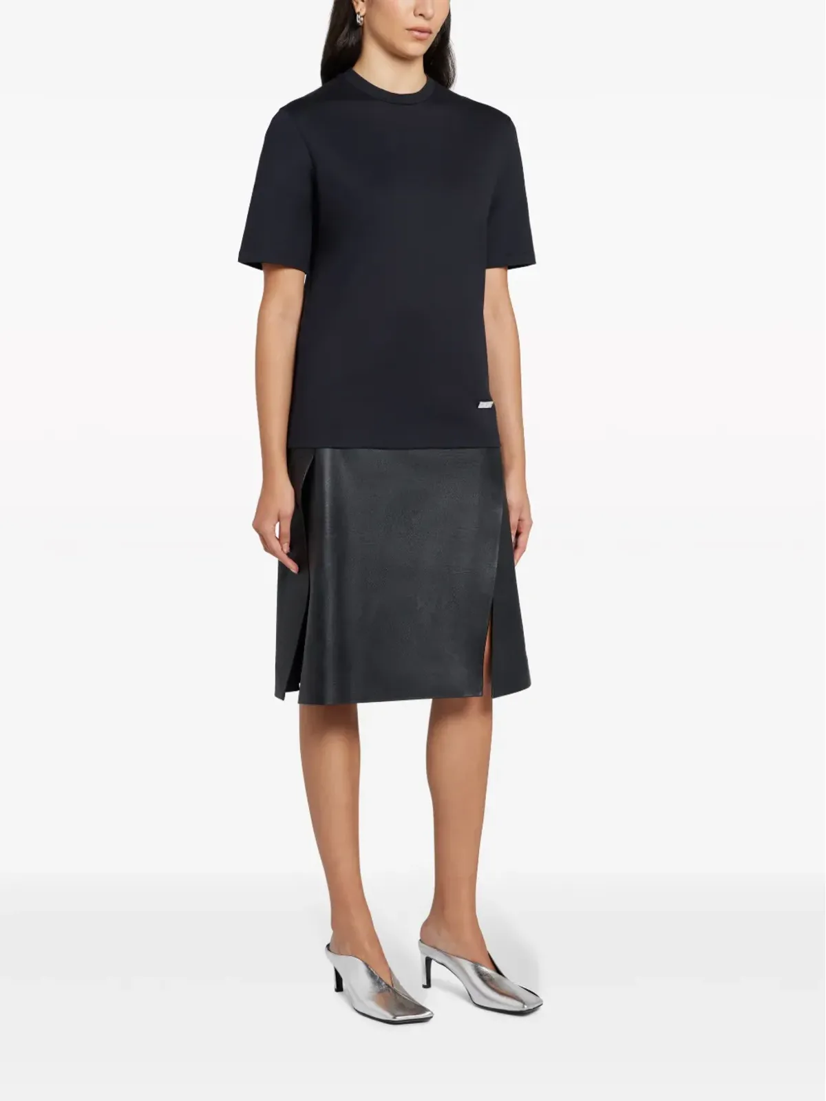 Jil Sander ロゴプレート付きコットン Tシャツ - ブルー - 画像3