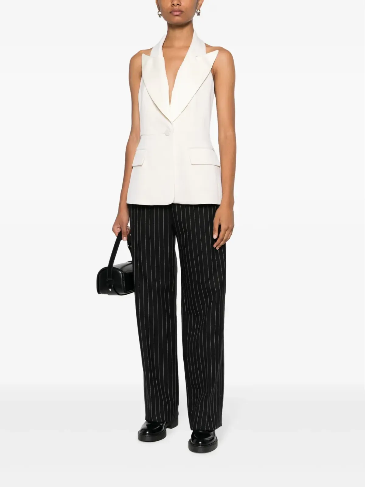 Max Mara スーツスタイル ヴァージンウール トップ - 画像2