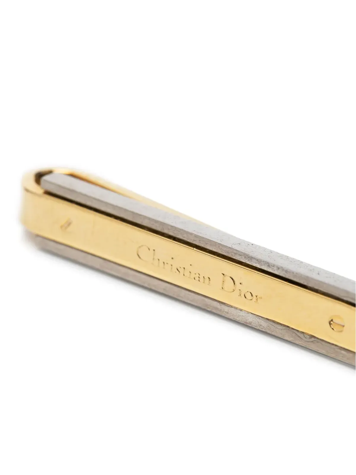 Christian Dior ビンテージ 1980年代 ロゴ刻印 タイクリップ - シルバー - 画像2
