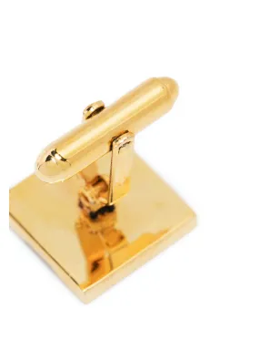 Christian Dior Pre-Owned 1980年代ツートーン ロゴ刻印 カフリンクス シルバー - サムネイル2