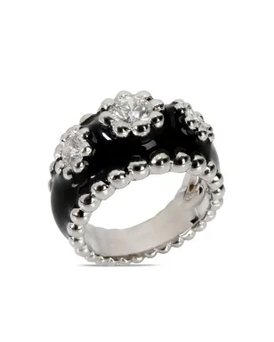 CHANEL ビンテージ 18Kホワイトゴールド エナメル カクテルリング - サムネイル3