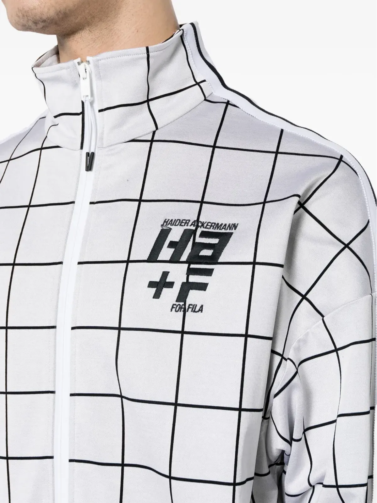 Haider Ackermann ロゴプリント チェックジャケット - 画像5