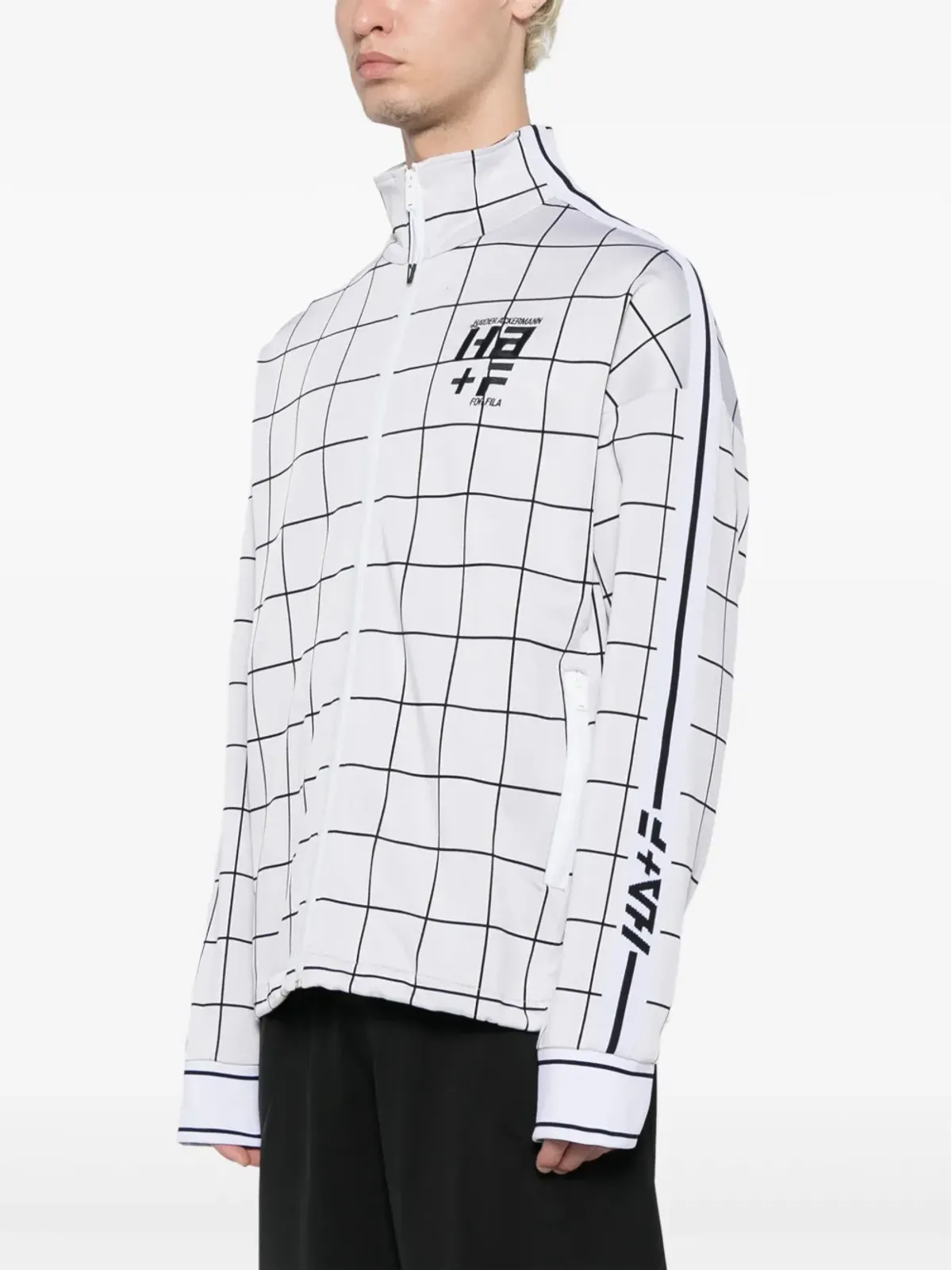 Haider Ackermann ロゴプリント チェックジャケット - 画像3