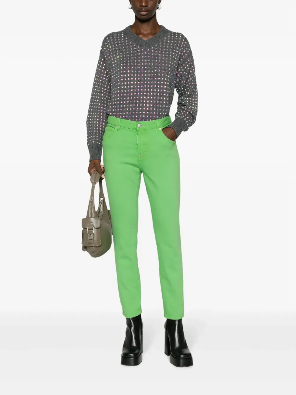 DSQUARED2 ブル クロップドジーンズ - グリーン - 画像2