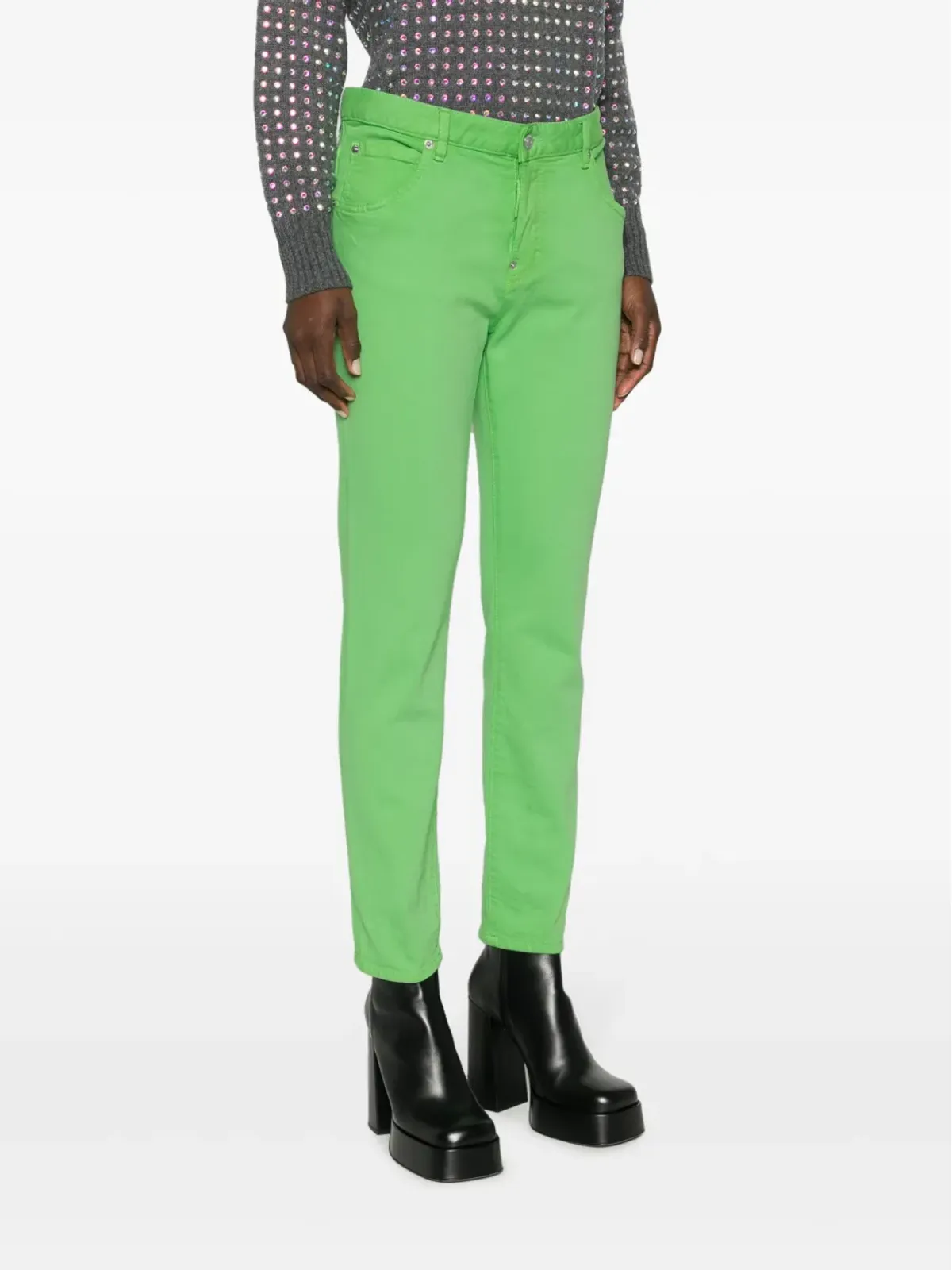 DSQUARED2 ブル クロップドジーンズ - グリーン - 画像3