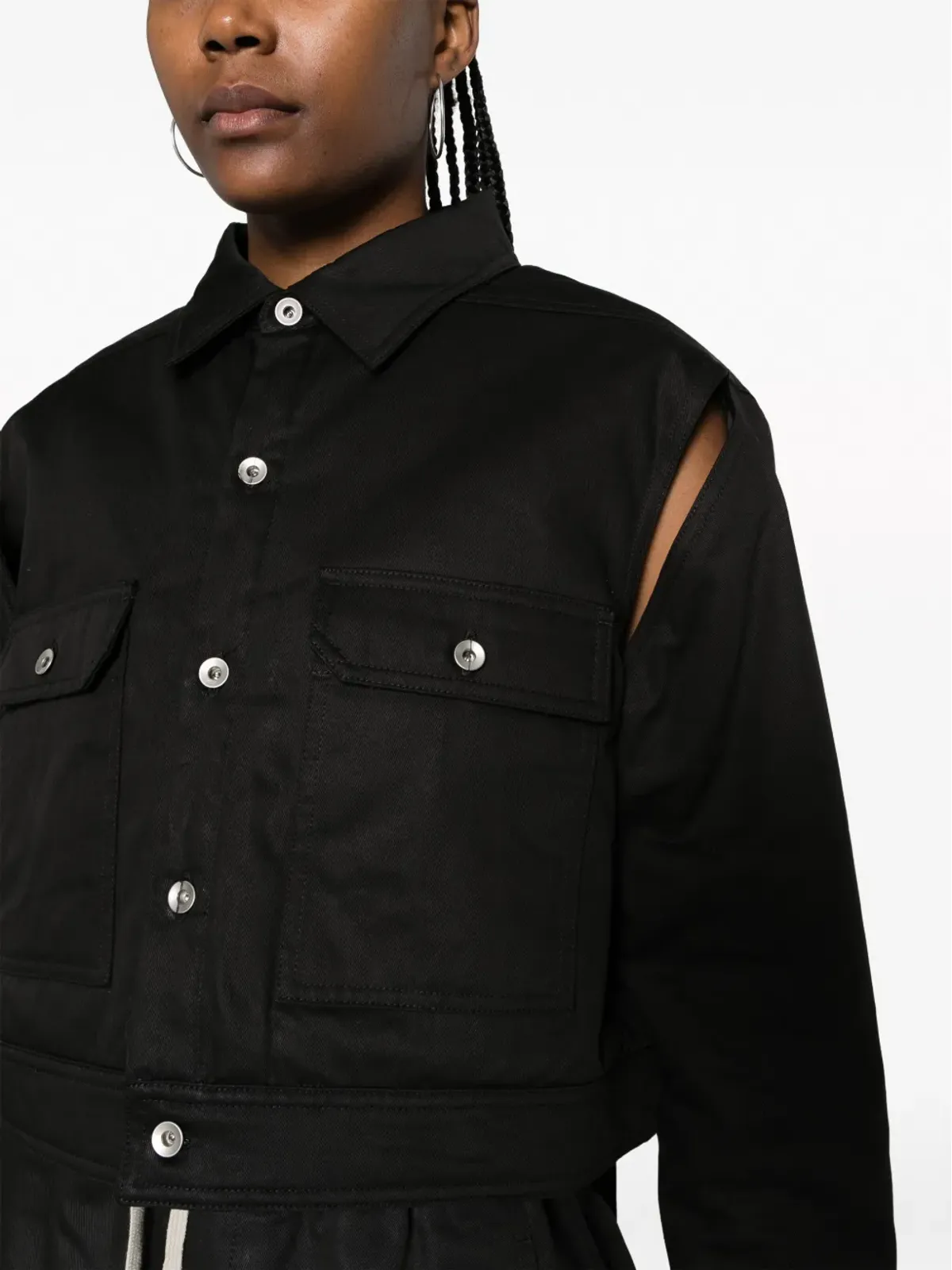 Rick Owens DRKSHDW カットアウト・クロップドジャケット - ブラック - 画像5