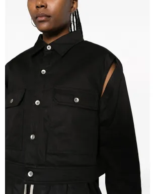 Rick Owens DRKSHDW カットアウト・クロップドジャケット - ブラック - サムネイル5