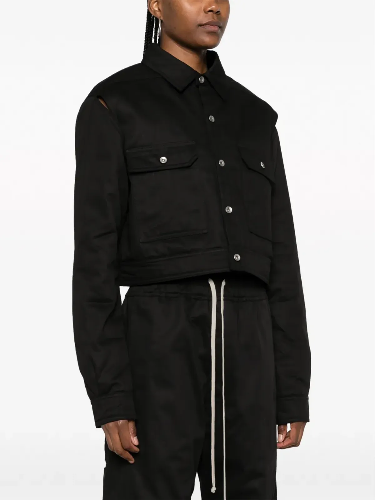 Rick Owens DRKSHDW カットアウト・クロップドジャケット - ブラック - 画像3