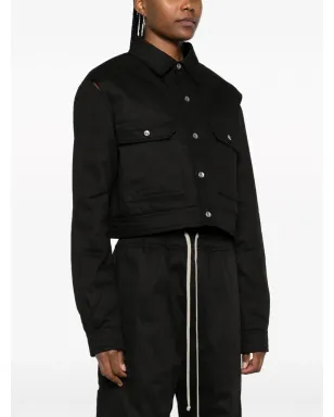 Rick Owens DRKSHDW カットアウト・クロップドジャケット - ブラック - サムネイル3