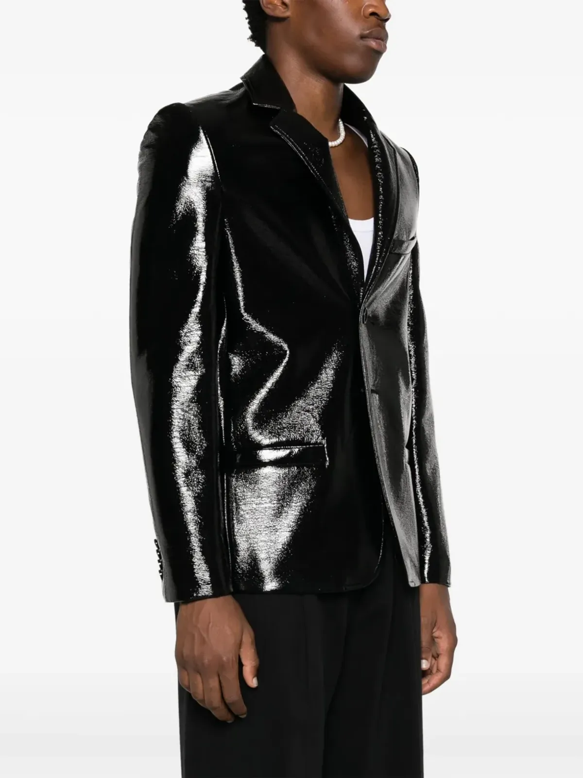 Courrèges ジップディテール パテント仕上げ ブレザー - ブラック - 画像3