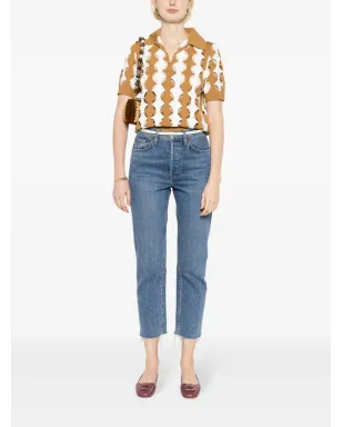 Tory Burch カットアウトポロカラーTシャツ - ブラウン - サムネイル2