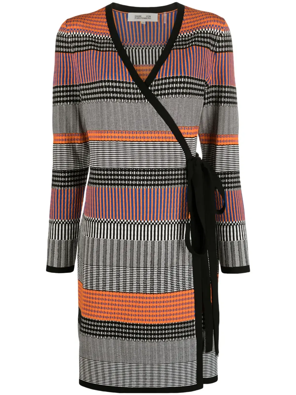 DVF Diane von Furstenberg ブリジッド ジオメトリック柄 リブニット ラップドレス - 画像1