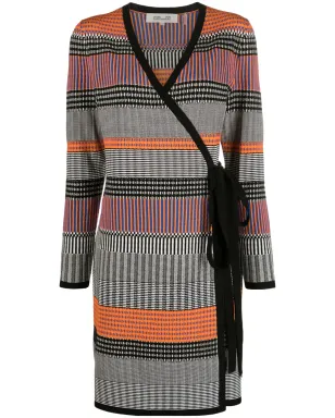 DVF Diane von Furstenberg ブリジッド ジオメトリック柄 リブニット ラップドレス - サムネイル1