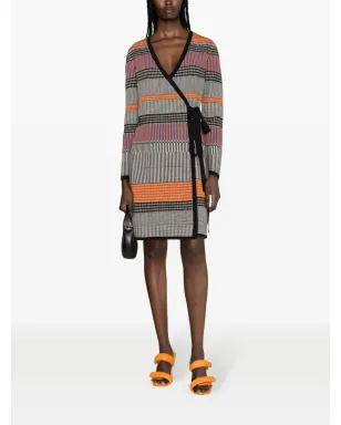 DVF Diane von Furstenberg ブリジッド ジオメトリック柄 リブニット ラップドレス - サムネイル2
