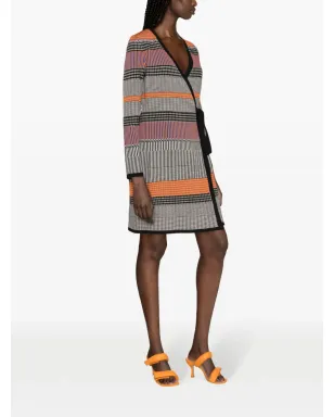 DVF Diane von Furstenberg ブリジッド ジオメトリック柄 リブニット ラップドレス - サムネイル3