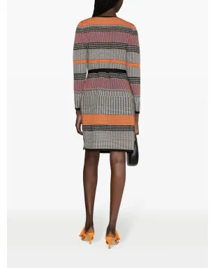 DVF Diane von Furstenberg ブリジッド ジオメトリック柄 リブニット ラップドレス - サムネイル4