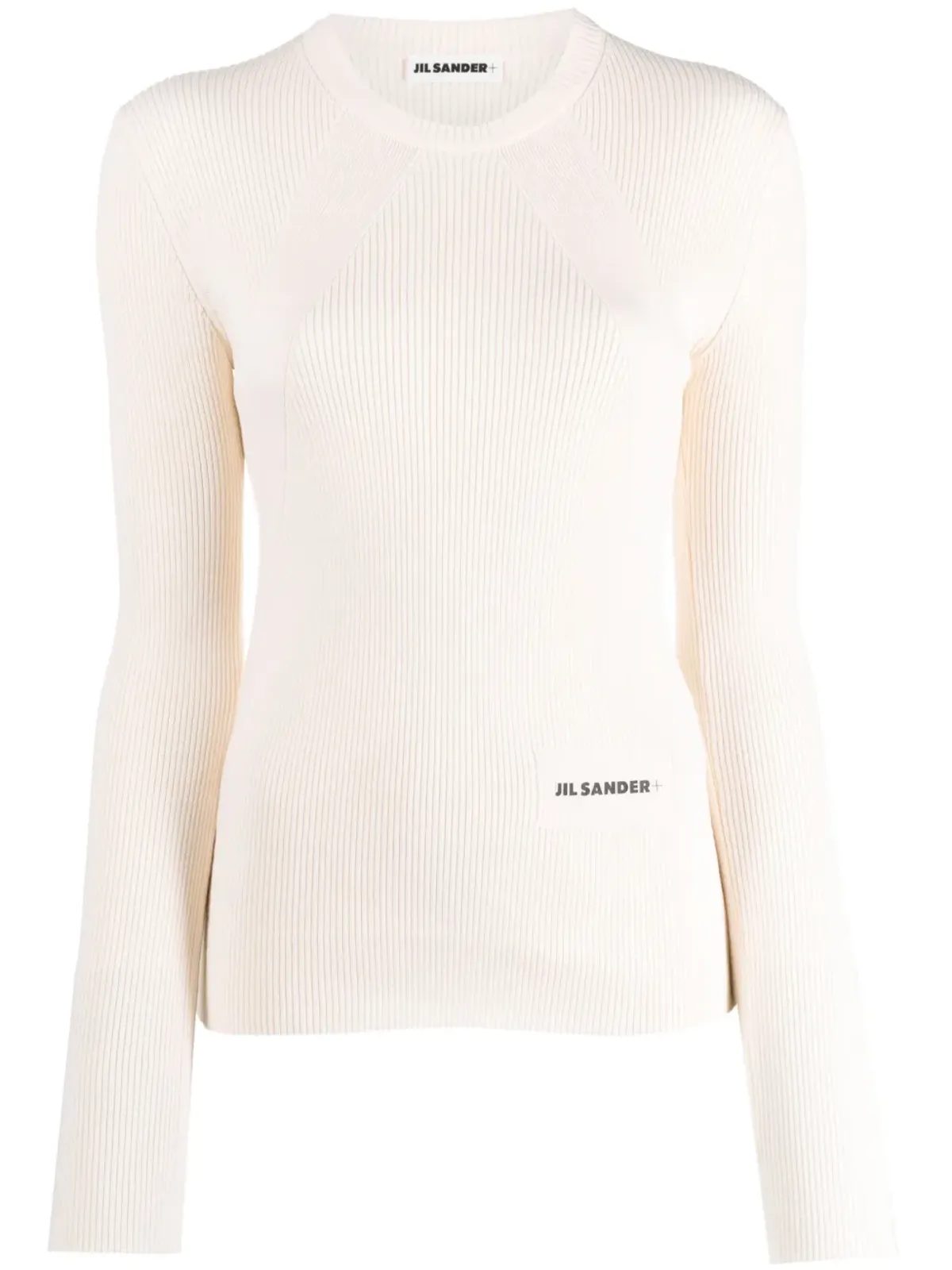 Jil Sander ロゴパッチ リブ編みトップ - 画像1