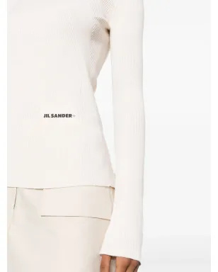 Jil Sander ロゴパッチ リブ編みトップ - サムネイル5