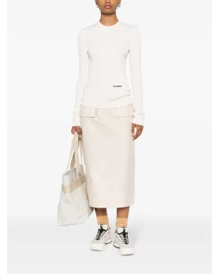 Jil Sander ロゴパッチ リブ編みトップ - サムネイル2