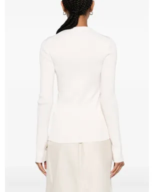 Jil Sander ロゴパッチ リブ編みトップ - サムネイル4