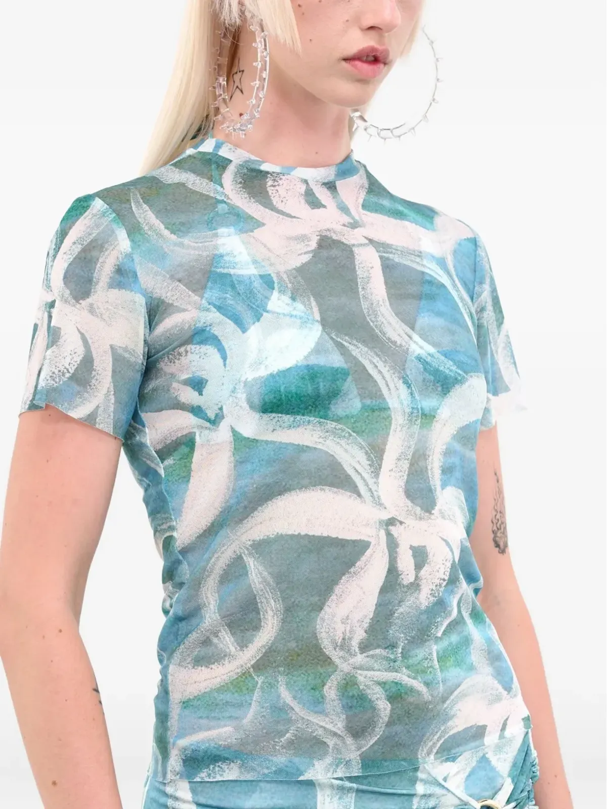 Louisa Ballou アブストラクトプリント Tシャツ - 画像5