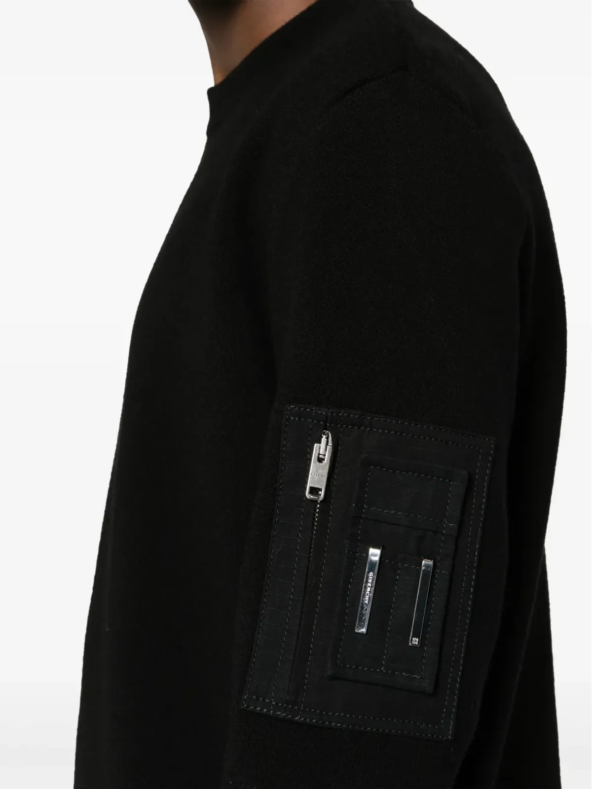 Givenchy ポケットアップリケ ウールセーター - ブラック - 画像5