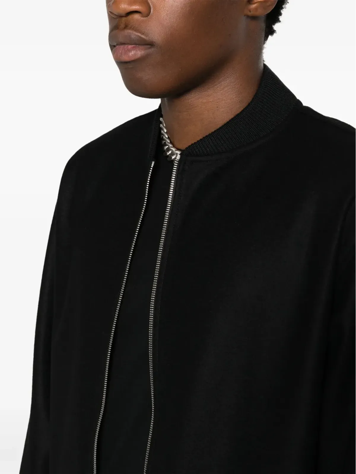Jil Sander バンドカラー ウール ボンバージャケット - ブラック - 画像5