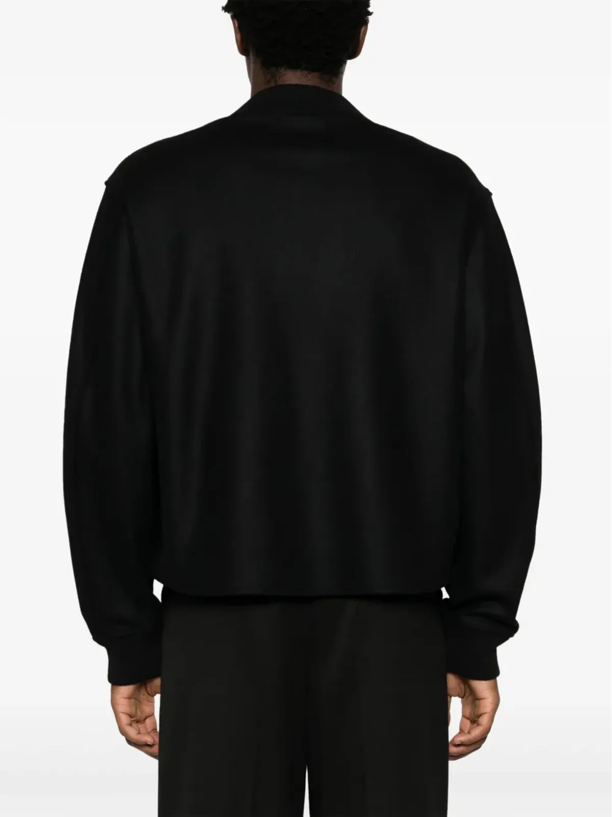 Jil Sander バンドカラー ウール ボンバージャケット - ブラック - 画像4