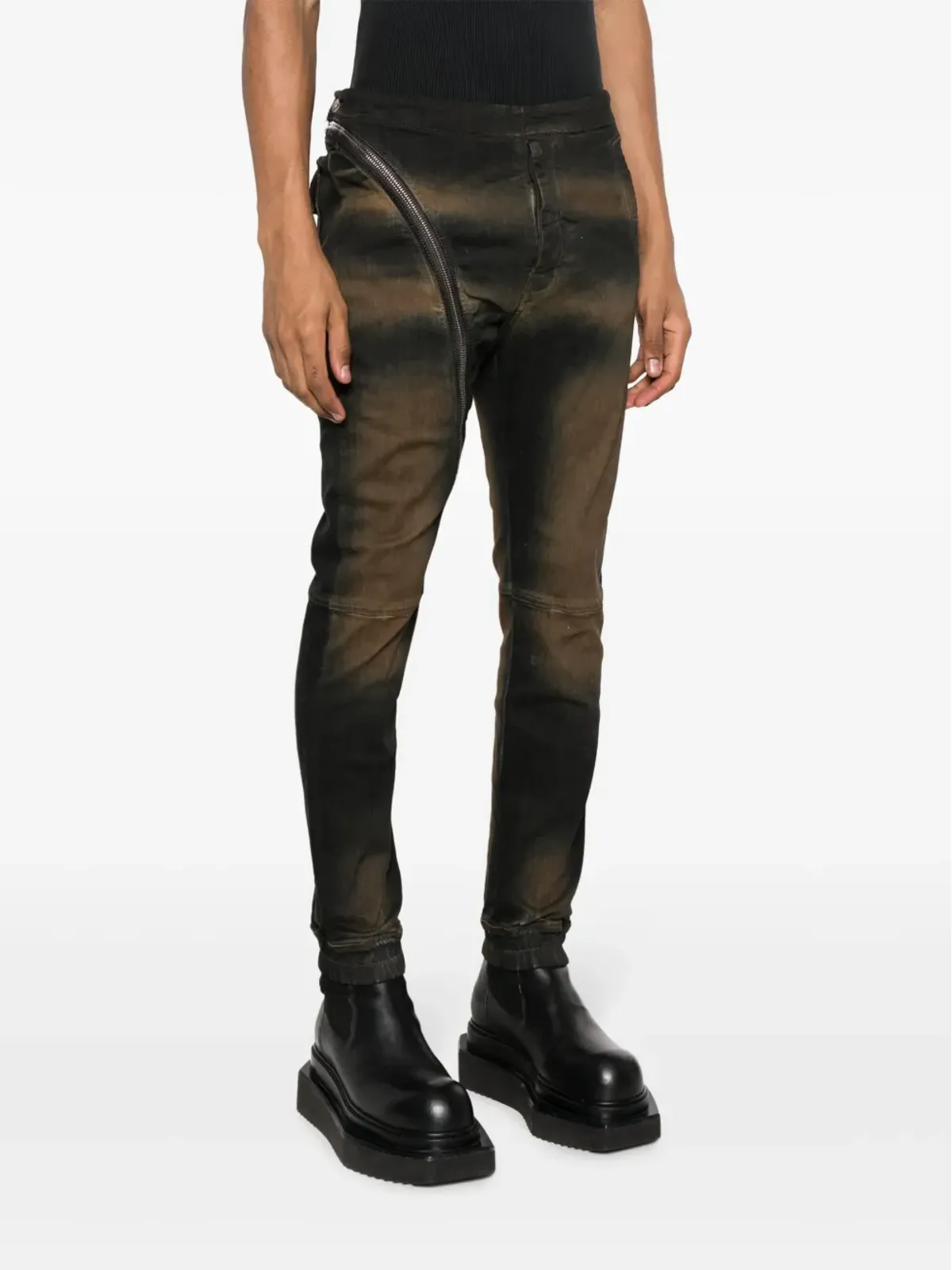 Rick Owens DRKSHDW アシンメトリック スキニーパンツ - 画像3