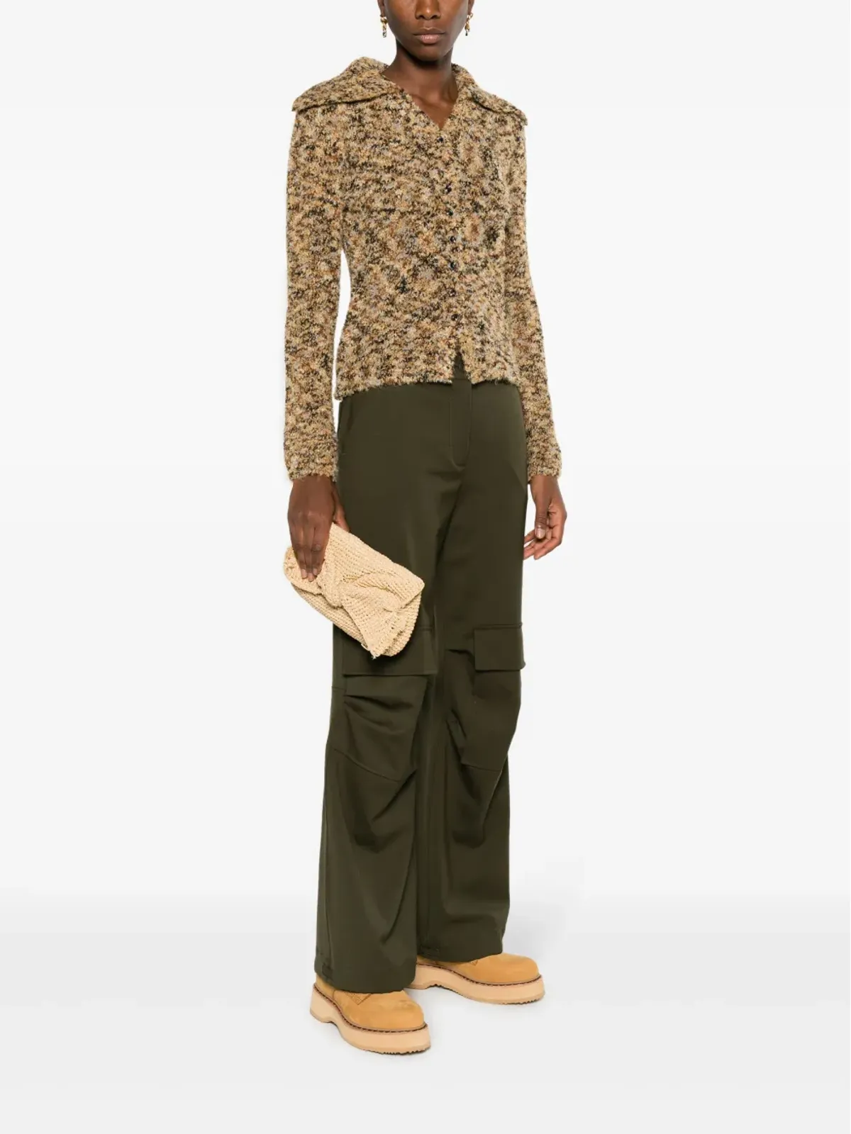Anya Hindmarch ボウ ラフィア クラッチバッグ - Neutrals - 画像2